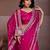 Captivating pink fendy chiffon c-pallu embroidery work border saree with mono banglory silk blouse