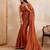 Engaging rust orange rangoli silk embroidery cutwork work lace border saree with rangoli silk blouse
