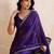 Seductive purple rangoli silk embroidery cutwork work lace border saree with rangoli silk blouse
