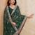 Ravishing green georgette bandhej print with cutwork lace border saree with mono banglory silk blouse