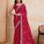 Irresistible pink georgette bandhej print with cutwork lace border saree with mono banglory silk blouse