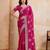 Enticing magenta star georgette embroidery chain-stitch work saree with star georgette blouse
