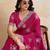 Enticing magenta star georgette embroidery chain-stitch work saree with star georgette blouse