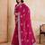 Enticing magenta star georgette embroidery chain-stitch work saree with star georgette blouse