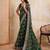 Inviting green georgette bandhej print with cutwork lace border saree with mono banglory silk blouse