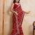 Fascinating red georgette bandhej print with cutwork lace border saree with mono banglory silk blouse