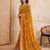 Intriguing yellow georgette bandhej print with cutwork lace border saree with mono banglory silk blouse