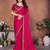 Winning pink fendy chiffon beads embroidery work lace border   saree with fendy chiffon blouse