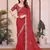 Endearing red georgette bandhej print with cutwork lace border saree with mono banglory silk blouse