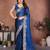 Lovable teal blue rangoli silk embroidery multy sequence work saree with mono banglory silk blouse