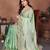 Prepossessing pista green frendy chiffon embroidery multi sequence work. saree with mono banglory silk blouse