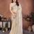 Striking cream frendy chiffon embroidery multi sequence work. saree with mono banglory silk blouse