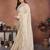 Striking cream frendy chiffon embroidery multi sequence work. saree with mono banglory silk blouse
