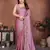 Delectable dusty pink frendy chiffon embroidery multi sequence work. saree with mono banglory silk blouse
