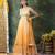 Yellow embroidered georgette anarkali set