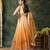 Yellow embroidered georgette anarkali set