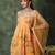 Yellow embroidered georgette sharara set