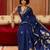 navy_blue pure munga art silk handloom weaving saree with organza weaving pallu