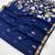 navy_blue pure munga art silk handloom weaving saree with organza weaving pallu