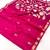 pink pure munga art silk handloom weaving saree with organza weaving pallu