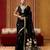 black pure munga art silk handloom weaving saree with organza weaving pallu