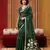 green pure munga art silk blend weaving saree with organza weaving pallu