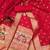 Red soft banarasi silk pure zari woven design dress material