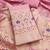 Baby pink soft banarasi silk pure zari woven design dress material