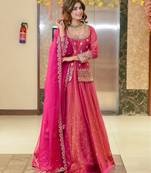 Pink Embroidered readymade Lehenga Choli Set with Dupatta – Wedding & Festive Wear for Women