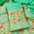 Sea green soft banarasi silk pure zari woven design dress material