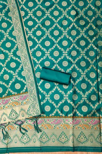 Rama soft silk blend silk pure zari woven dress material