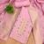 Baby pink soft banarasi silk pure zari woven design dress material
