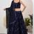 navy_blue Readymade Georgette Lehenga Choli Set with Dupatta (Sleeveless Blouse)