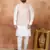 Pink jacquard 3 peice kurta jacket set for men