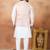 Pink jacquard 3 peice kurta jacket set for men