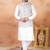 Grey jacquard 3 peice kurta jacket set for men