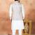 Grey jacquard 3 peice kurta jacket set for men