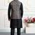 Black jacquard 3 peice kurta jacket set for men