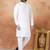 Off white art silk straight kurta for men