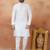 Off white art silk straight kurta for men