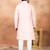 Pink art silk straight kurta for men