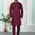 Maroon art silk straight kurta for men