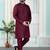 Maroon art silk straight kurta for men