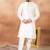 Cream art silk straight kurta for men
