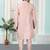 Pink art silk straight kurta for men