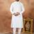 Off white art silk straight kurta for men