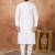 Off white art silk straight kurta for men