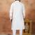 Off white art silk straight kurta for men