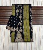 Black Color Jari Jaqurad Weaving Chhinya Tisu Silk Saree
