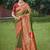Mehendi new exclusive banarasi silk saree with unstitched blouse piece